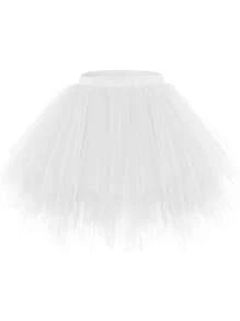 1 pieza Falda de tul asimétrica y sexy de colores blanco y negro para fiesta de Halloween, celebración de vacaciones