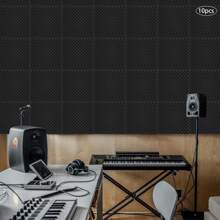 CNCEST CNCEST 10 pezzi Pannelli acustici Isolamento acustico autoadesivo 50 * 50 * 20 cm Assorbitore acustico Tappetini fonoassorbenti adatti per luoghi in cui è richiesta la riduzione del suono e del rumore (grigio/viola/nero)