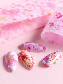 10 PÇS Adesivos de Folhas para Unhas Florais e Românticos, Designs de Lírio, Flor de Cerejeira, Folhas Rosa, Decalques para Unhas, Papel de Estrelas para Decoração de Unhas Acrílicas, Manicure, Suprimentos DIY para Unhas