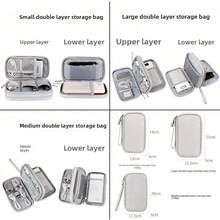 Multi-Layer Digital Accessories Storage Bag, Protective Case For Power Bank, Hard Drive, Charger, USB, Earphone, Data Cable - Royal Blue - View 6