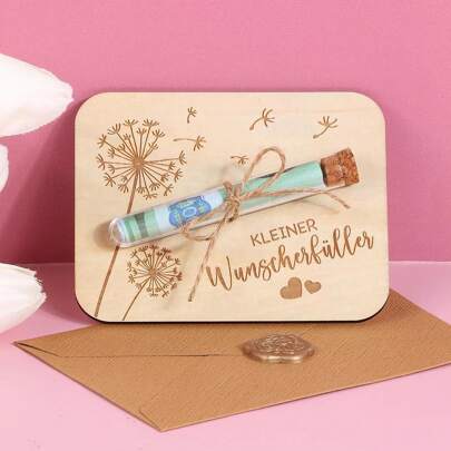 1 Stück Pusteblumen Wunschkapseln Geld-Geschenkverpackung, inklusive Reagenzglas & Bindfaden, kreative Bargeld-Geschenkverpackung, geeignet für Festtage, Geburtstage, Hochzeiten