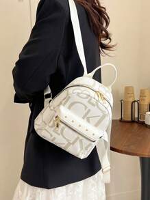New Fashion Casual Classic Women Backpack, Small Leather Shoulder Bag With Top Handle, Versatile Oxford, Perfectly Matching With Backpack Accessories, Back To School Essentials, Bag For School College, Preppy Backpack For School