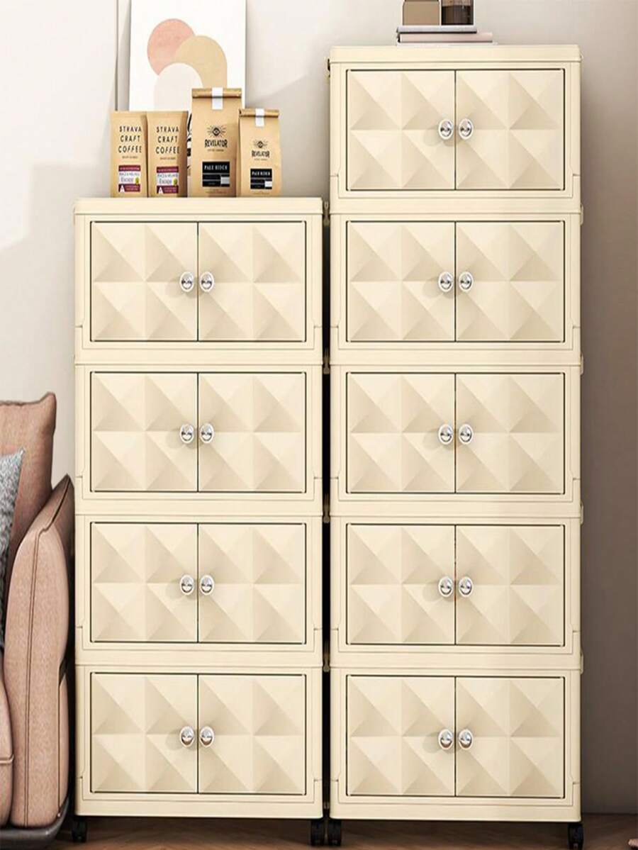 1 tủ lưu trữ gấp rộng 45cm, có thể lựa chọn 1-5 tầng, tủ lưu trữ hai cửa dày, giá lưu trữ gia đình độc lập, sắp xếp quần áo và đồ chơi trẻ em, tủ lưu trữ gấp bằng nhựa