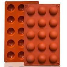 Small 15-Cavity Semi Sphere Silicone Molds Non-Stick Half Sphere Silicone Baking Molds For Making Jelly Chocolates Cake Mousse