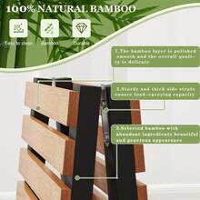 Bamboo Shoe Rack Organizer For Closet And Entryway - Space-Saving Narrow Shoe Stand - Versatile Shoe Holder For Door Or Closet Shelf,Garage Bedroom Can Freely Stack DIY Small Shoe Racks 3Tier Brown - Màu đen + tre - Xem 3