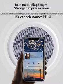 Premium 7-Color Tap Lamp Bluetooth Speaker, Handheld Touch Control TF Card Slot Speaker, High Quality Rechargeable Bass Booster Large Volume Tap Lamp Bluetooth Speaker