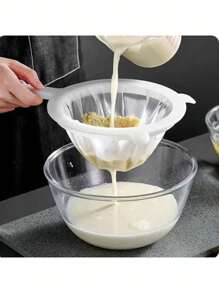 1pc/4Pcs, Multi - Piece Plastic Food Filter With Double Handles, Made Of Fine - Mesh Nylon, Is Suitable For Filtering Soy Milk, Coffee, And Juice. It's A Must - Have Item In The Kitchen.