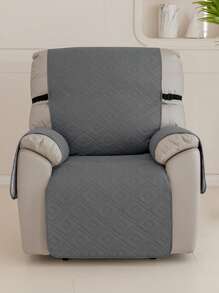 Funda de sillón reclinable acolchada de 1 plaza con correa elástica ajustable, de unicolor y antipolvo - Se ajusta a la mayoría de los sillones reclinables