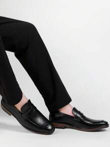 1 pereche de pantofi pentru bărbați, de bază, din piele din microfibră, de culoare uni, pentru exterior, pot fi purtați cu ținute formale