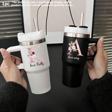 Tasse personnalisée de 14 oz avec lettre de A à Z, tasse à boire de tous les jours, cadeau surprise, cadeau de nouvel an, cadeau d'anniversaire, cadeau de la Saint-Valentin, convient à la famille, aux amis, aux amoureux, à la fête des mères, à la fête des infirmières, à la fête des pères, au mariage, à la remise des diplômes, à la fête des enseignants, multifonctionnel, ornemental, réutilisable, raffiné, élégant, de haute qualité, coloré, moderne, personnalisé, unique, idéal comme cadeau pour lui, idéal comme cadeau pour elle, petit ami, papa, petite amie, maman, famille, amis, salle de thé, maison, jardin, bureau, tasses personnalisées, ambiance chaleureuse