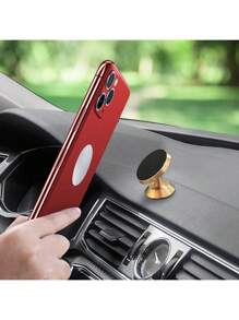 2pcs/Set Alloy Magnetic Car Phone Holder, Universal Dashboard Car Phone Mount, 360° Rotation, Compatible With IPhone, Etc, Black & Silver