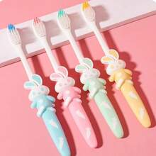 4pcs Kids Soft Bristle Cartoon Rabbit Handle Toothbrush, Baby Gum Protection - Multicolor - View 4