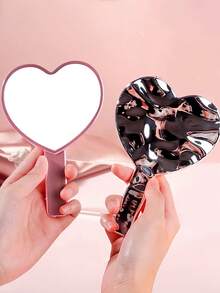 1 Peça Espelho Portátil Ondulado com Revestimento Eletrolítico em Formato de Coração, Espelho Fofo e Compacto de Alta Definição para Meninas, Maquiagem, Barato, Decoração de Quarto, Penteadeira, Viagem, Quarto, Acessórios de Maquiagem, Espelho, Espelho de Penteadeira, Mini Espelho, Espelho Compacto, Espelho Pequeno, Espelho de Mão, Barato, Enfeites de Meia, Maquiagem, Ferramentas de Maquiagem, Coisas Baratas, Presentes, Presentes para Mulheres, Presentes de Natal