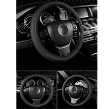Cubierta de volante de coche de PU premium - Cubierta de volante universal de 15 pulgadas para hombres y mujeres, cubierta protectora de volante de automóvil antideslizante y transpirable para ruedas de 37 - 38 cm