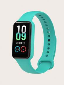 1pc Solid Color Casual Style Snap-On Silicone Smart Watch Band Strap, Suitable For Amazfit Band 7, Suitable For All-Day Wear