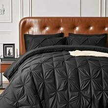 7 Pieces (Full/Queen/King) Elegant Bed In A Bag Comforter Set, Twin(5 Pieces),Stylish Solid Comforter, Soft Microfiber, Comfortable And Warm, Cloud-Like Soft Bedding Set, Bedroom Decor For Spring/Summer/Autumn/Winter, Ideal Gift