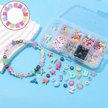 多色亚克力海洋动物和字母珠子，各种字母和海洋动物装饰珠子，女士配饰，用于 DIY 夏季海滩脚链、手链、耳环、钥匙扣、背包、友谊手链、手机链、婚礼、派对、毕业典礼、节日礼物、珠宝制作用品