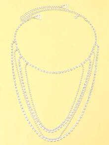 1 件优雅婚礼水钻肩链新娘礼服配饰 - 銀色 - 查看 3