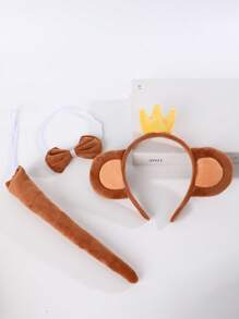 Faixa de Cabelo com Orelhas de Macaco Banana Fofa, Presilha de Cabelo em Formato de Macaco Cartoon, Lavagem Facial, Super Fofa e Engraçada, Acessório de Cabelo