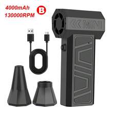 Portable Cleaning Blower, Type-C Charging, 130,000 RPM, Adjustable Gear, Electric Duster, Car Snow Removal Turbine Jet Fan - Black - View 14