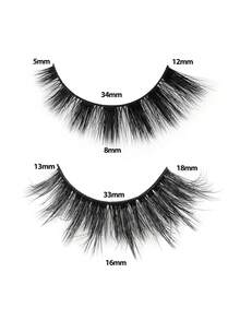 14 Pairs CC Curl Natural Cross Full False Eyelashes,Thick Curling Fluffy Eyelashes For Party Use Manga Eyelashes, Travel Essentials - 黑色 - 查看 6