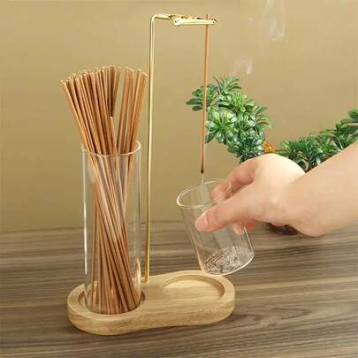 2-In-1 Incense Burner, Metal Wire Incense Holder With Detachable Glass Ash Catcher And Candle Holder, Elegant Aromatherapy For Meditation, Yoga, Tea Room And Home Decor, Living Room Accessory