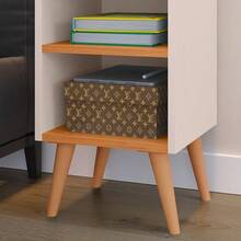 Compacta Max Bedside Table With Niche And Cell Phone Holder - Beige - View 5