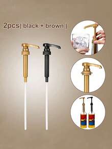 1个糖浆分配器泵头,果酱挤压瓶分配器,完美的生日和节日礼物,适合家庭、商业场所、派对、生日、婚礼、周年纪念日、圣诞节装饰、情人节和圣诞节、万圣节,可用于厨房、浴室配件,多功能分配器头 - 黑色 - 查看 20