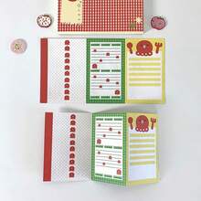 8pcs M5 Tri-Fold Refill Pages For Loose-Leaf Notebook, Pudding & Tomato Teens Style Writing Pad Inserts - Multicolor - View 7