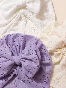 3 件装婴儿帽，蝴蝶结帽，柔软，透气，舒适，春夏系列，薄款帽子，女婴帽，小女孩春夏服装 - 彩色 - 查看 3