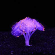 具有发光效果的水族箱装饰硅胶发光人造装饰品珊瑚礁植物适用于水族箱装饰小型和大型鱼缸装饰配件