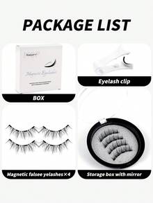 MAANGE 1 Set CC Curled Natural Look False Eyelashes, Reusable With Magnetic Eyelash Applicator, Various Styles Individually Packaged, No Glue Needed, Easy To Apply And Remove For Natural Makeup Look - Cat eye Lashes - View 3