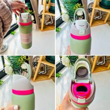 Hervidor de agua para acampar al aire libre de doble bebida O.wala Morandi con pajita, botella de agua para bicicleta aislada de gran capacidad de 32 oz / 945 ml, tiempo de conservación del hielo más de 24 horas, botella de agua con doble aislamiento al vacío, bebidas congeladas, apariencia hermosa, trabajo exquisito, adecuado para acampar, trabajo, uso en interiores