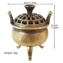 1 件复古麒麟双龙香炉，古董金属香座带盖和神兽雕像，优雅的桌面香薰炉，适合家居装饰，传统中国香炉，适用于节日场合 - 彩色 - 查看 15