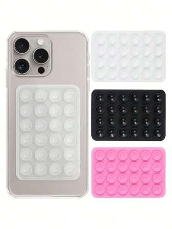 2pcs Silicone Suction Cup Phone Grip, Strong Adhesive Holder Stand For Selfie And Video, Hands-Free Sticky Phone Handle Compatible With Phone And Android, Silicone Suction Cups Square Phone Case Back Silicone Suction Cups, 24pcs Large Suction Silicone Cell Phone Suction Cups, School, Home & Office Supplies