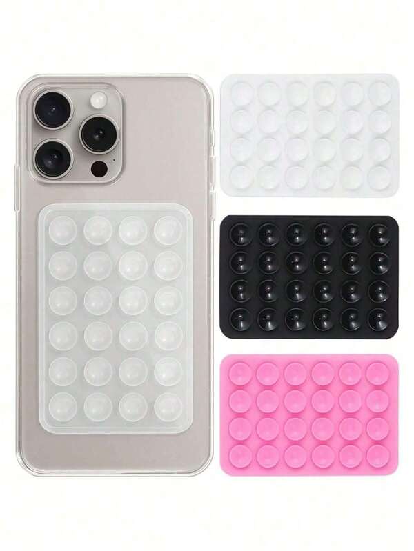 2 piezas de Soporte de agarre de teléfono de silicona con ventosa, soporte adhesivo fuerte para selfie y video, mango de teléfono con ventosa de silicona compatible con teléfonos y Android, 24 piezas de ventosas de silicona grandes para sujetar teléfonos celulares, útiles escolares, del hogar y de oficina