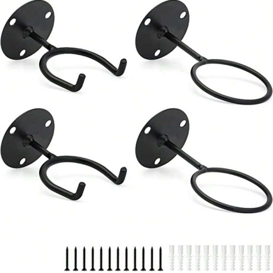 Wall Mounted Baseball Bat Storage Rack, Home Decor Golf Baseball Display Organizer - Black - View 1