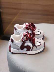 1 paire de baskets mode antidérapantes et légères à lacets, convenant aux garçons, aux filles, à la course en extérieur, toute saison