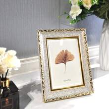 1pc Retro Style Picture Frames For Wall And Table,White Golden Silvery Dark Gray Rose Color,Suitable For 3.5x5in/4x6in/5x7in/6x8in/8x10in/A4 Photo Paper Exquisite Room Decor And Beautiful Wall Decor,Suitable For Various Indoor Scenes Such As Bedrooms, Offices, Restaurants, Corridors, Etc.,As A Gift For Mother's Day, Father's Day, Halloween, Christmas, New Year. Without Cardboard And Photo Paper