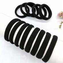 Set de 20/50/100/200 piezas de gomas de pelo elásticas negras, bandas de goma sin costuras simples para coleta, lazos de pelo elásticos de color sólido para mujeres, cómodos, esenciales para el hogar y los viajes de vuelta al colegio