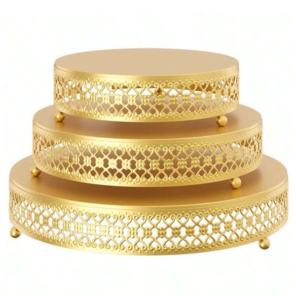 1pc Gold Dessert Table Cake Rack Decoration, European Wedding Iron Cake Tray, Afternoon Tea Rack, Fruit Plate Cake Tray, Suitable For Wedding Birthday Party
