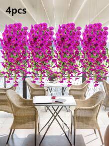 UV-Resistant Artificial Morning Glory Vine - Realistic Pink And Purple Hanging Flower Decor, Suitable For Home, Garden, Wedding, Office And Events - Fits Easter, Thanksgiving And Mother's Day Celebrations, Artificial Outdoor Flowers