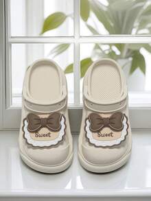 Women's EVA Solid Color Thick Sole Anti-Slip Slip-On Convertible Design Flat Casual Travel Breathable Sandals, Suitable For Spring/Summer - Beige - View 6