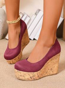 Women's Criss-Cross Elastic Wedge Slip-On Loafers, Versatile Chunky Platform Shoes, Stylish & Comfortable, 10cm Thick-Soled