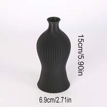 Elegant Boho Style Black Plastic Vase - Perfect For Farmhouse Decor, Tabletop Centerpiece And Bookshelf - Black - View 12