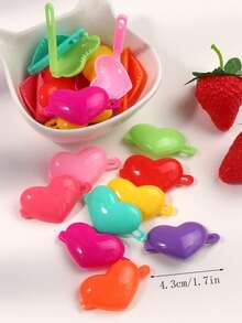 20pcs Girls Cute Heart-Shaped Hair Clips, Colorful Bow Hair Clips, Flower Plastic Hair Accessories, Butterfly-Shaped Hair Clips, Suitable For Daily Wear Or Vacation - Multicolor - View 5