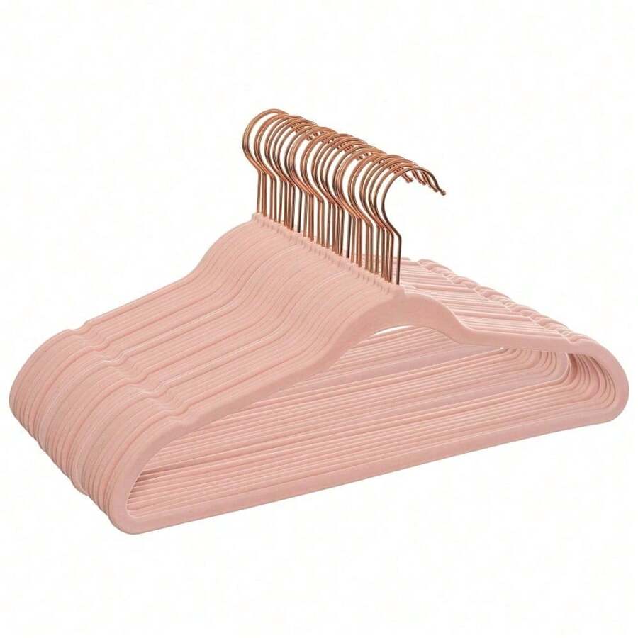 Velvet Clothing Adult Hangers, 30 Pack, Pink, Space Saving