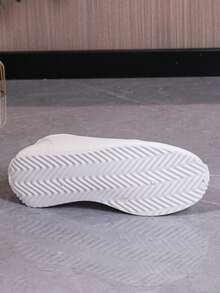 Women's Color Block Casual Sneakers, Fashion Versatile Flat Gump Shoes, Student Light Weight Leisure Sports Shoes - White - View 3