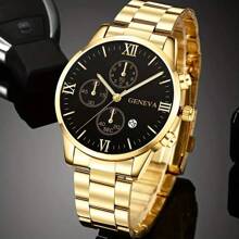 4-teiliges elegantes Herren Quarz-Uhr-Set mit Edelstahl-Armbändern und Zinklegierungsgehäuse - perfektes Geschenk für Männer