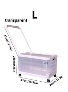 1pc Foldable Book Box With Wheels, Storage Box For Student Classrooms, Trolley Organizer Box For Dormitories, Book And Miscellaneous Storage Box